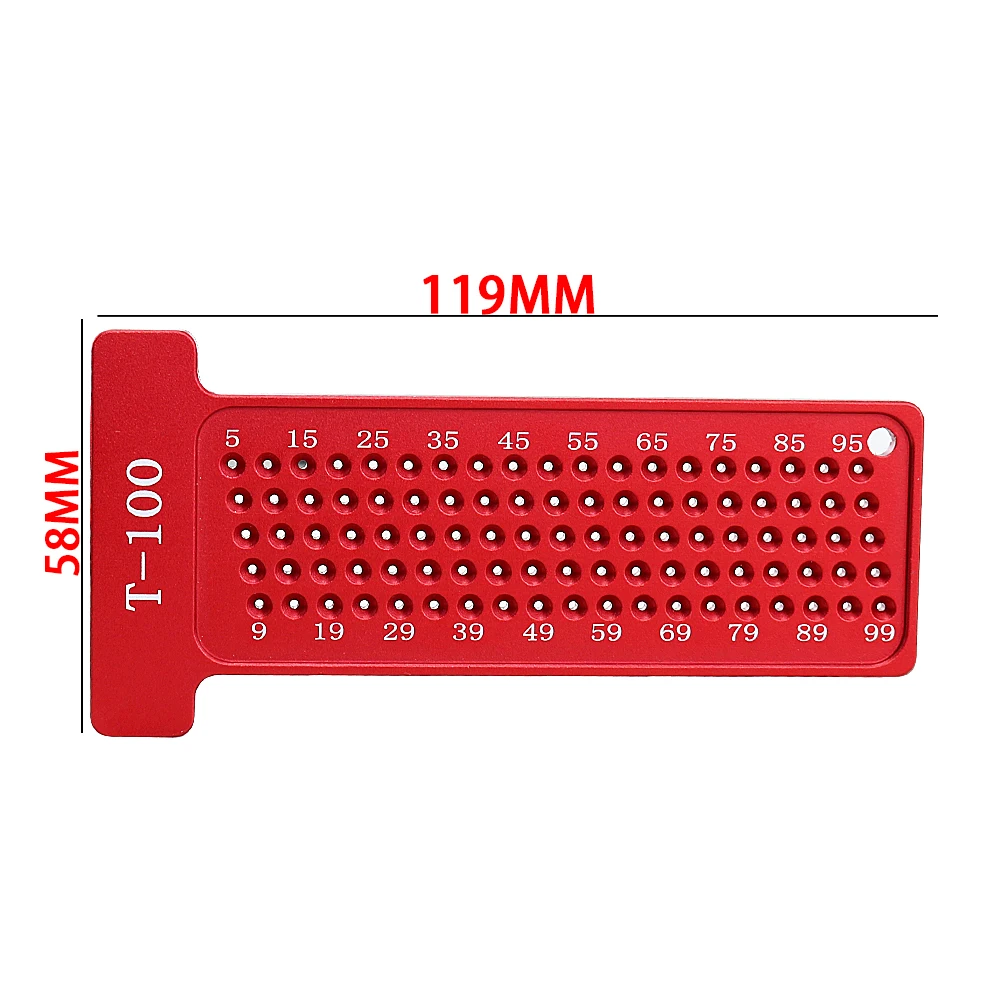 DIY 보조 도구 T-100 미터법 정밀 T-눈금자 포켓 측정 수동 마킹 도구