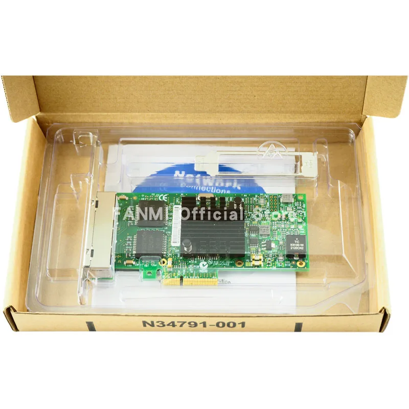 FANMI I350-T4V2 4포트 기가비트 이더넷 PCI-Express X4 인텔 I350AM4 서버 어댑터 네트워크 카드
