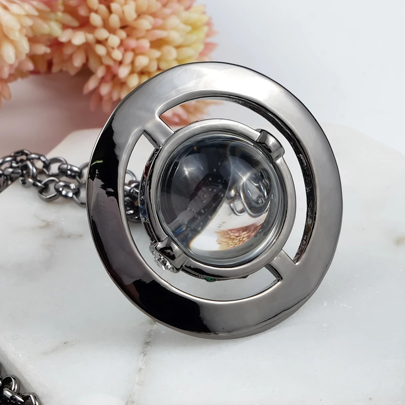 

S925 Silver 20mm Transparent Bead Unmarked Earth Planet Long Necklace