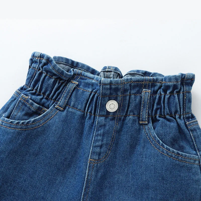 Blue Denim Kids Jeans Girls Loose Trousers