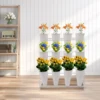 3 Layers Metal Plant Stand with Wheels Modern Plant Shelf  Flower Bucket Indoor Outdoor Flower Display Stand Flower Rack 1