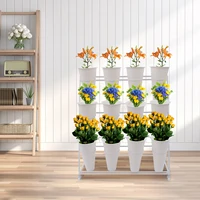 3 Layers Metal Plant Stand with Wheels Modern Plant Shelf  Flower Bucket Indoor Outdoor Flower Display Stand Flower Rack 1