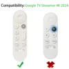 Soft Silicone Case For 2024 Google TV 4K Remote Protective Cover Shell with Lanyard Non-slip For Smart TV Voice Remote Control 2