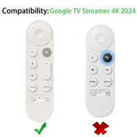 Soft Silicone Case For 2024 Google TV 4K Remote Protective Cover Shell with Lanyard Non-slip For Smart TV Voice Remote Control 2