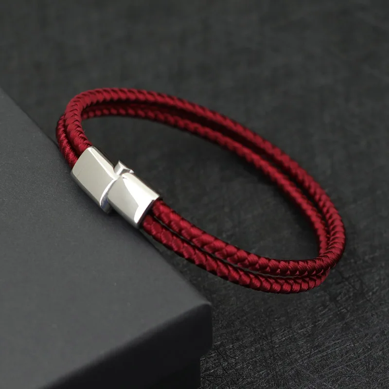 Stainless Steel Magnetic Rope Bracelet for Men