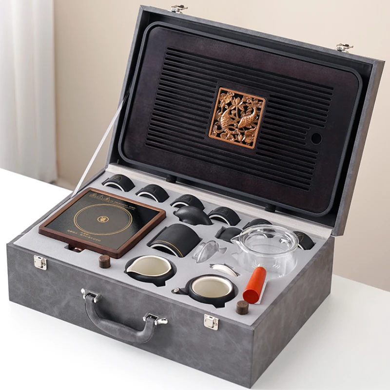 

Kung Fu tea set Chinese tea tray teapot light luxury high-end gift box