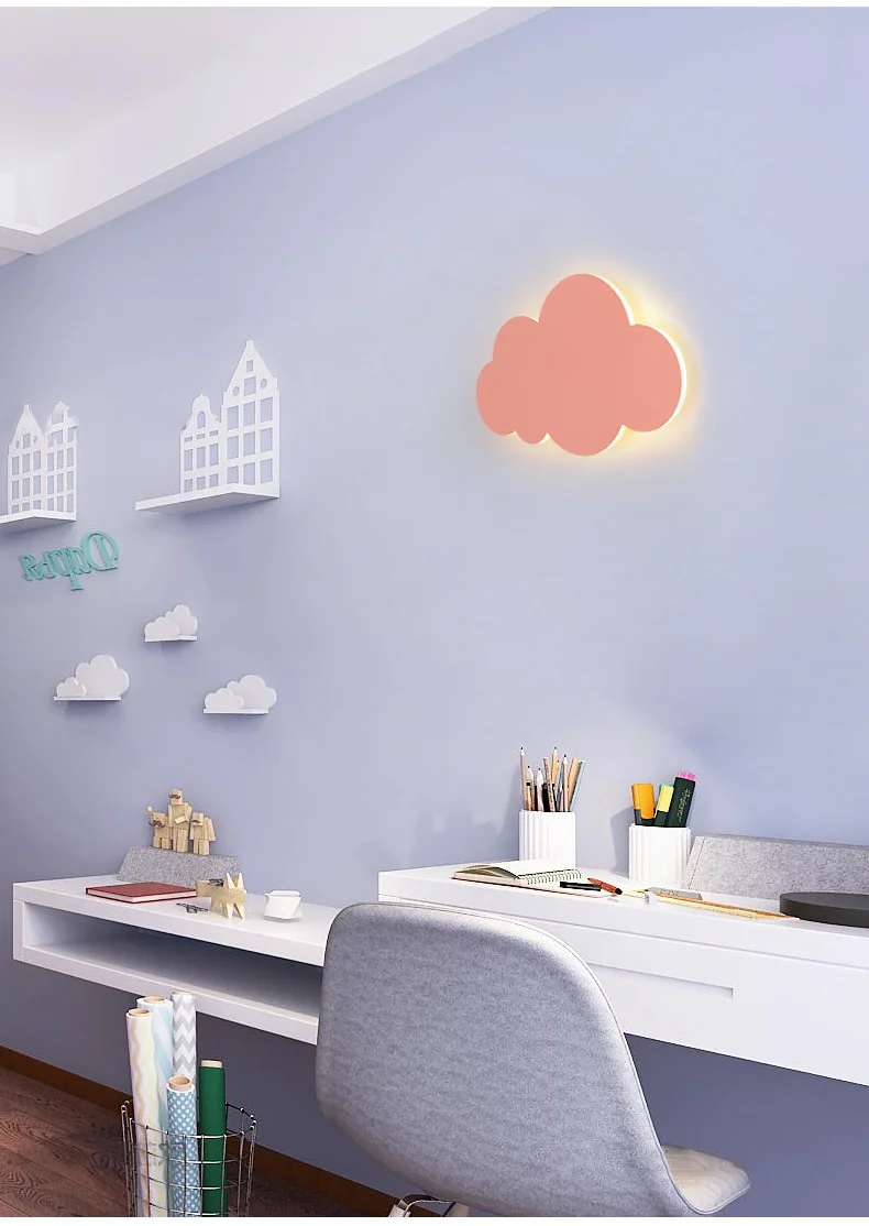 Cloud Wall Lamp Lights shaped dimmable Modern simple children's Girl Boy bedroom for kidsLiving Room wall mounted bedside lights