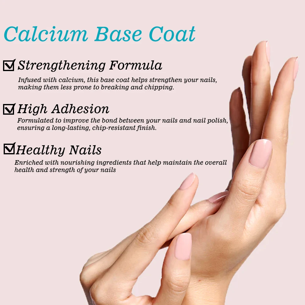 KODIES GEL Calcium Super Base Coat Gel Nail Polish Soak Off Semi Permanent UV Rubber Base Gel Primer Repair Care Damaged Nails 3