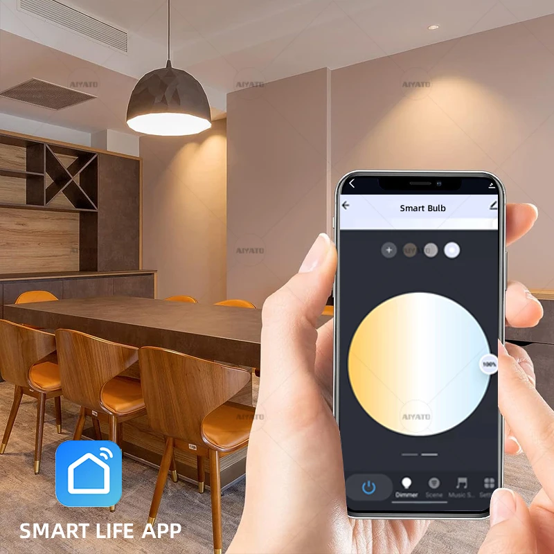 Tuya WIFI LED Smart Light Bulbs 2700-6500K Tunable White Dimmable Compatible with Alexa Google Home