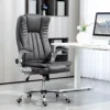Microfiber Executive Officehair, Pairable Flip-Up Arms, Adjustable Height and Tilt Function, Gray 3