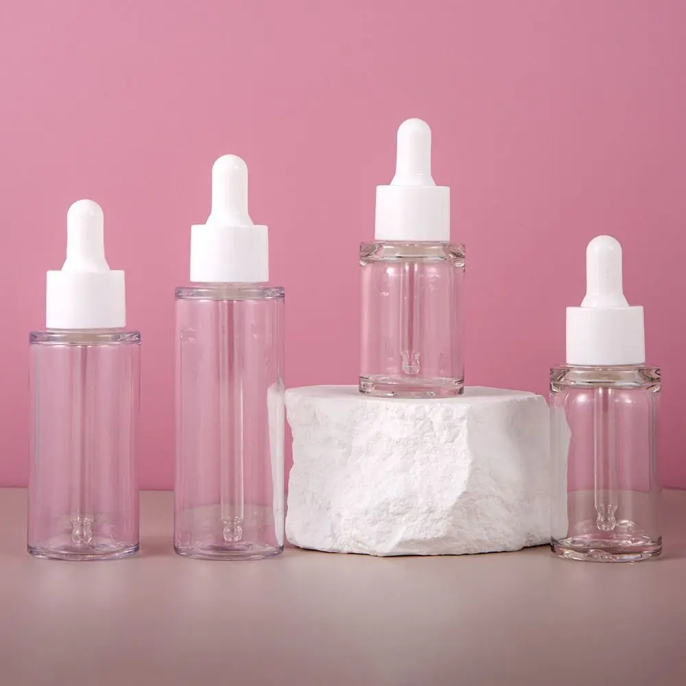 

20-50ml Essential Oil Dropper Bottles Transparent Plastic Aromatherapy Perfume Bottles Empty White Refillable Bottles