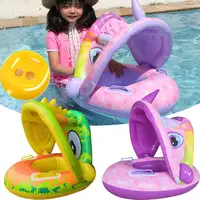 Inflatable Baby Swimming Ring Buoy with Sunshade Infant Floating Seat Swim Circle Kids Safety Bathing Summer Beach Water Toys 2
