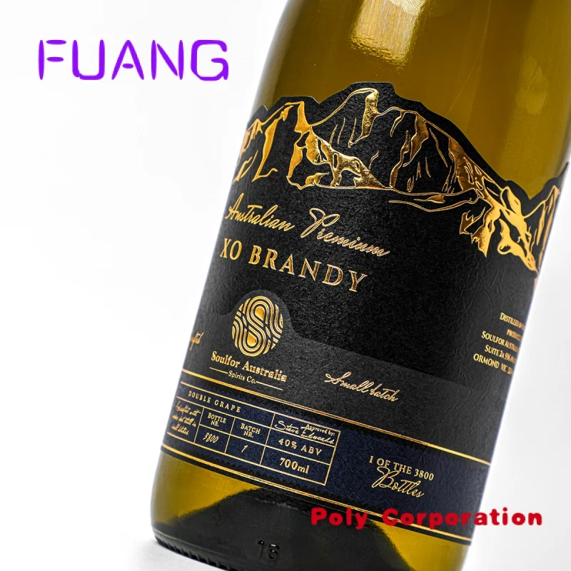 Custom  Custom Luxury Matte Black Hot stamping foil golden embossed writing label wine bottle sticker 3D embossed wine label