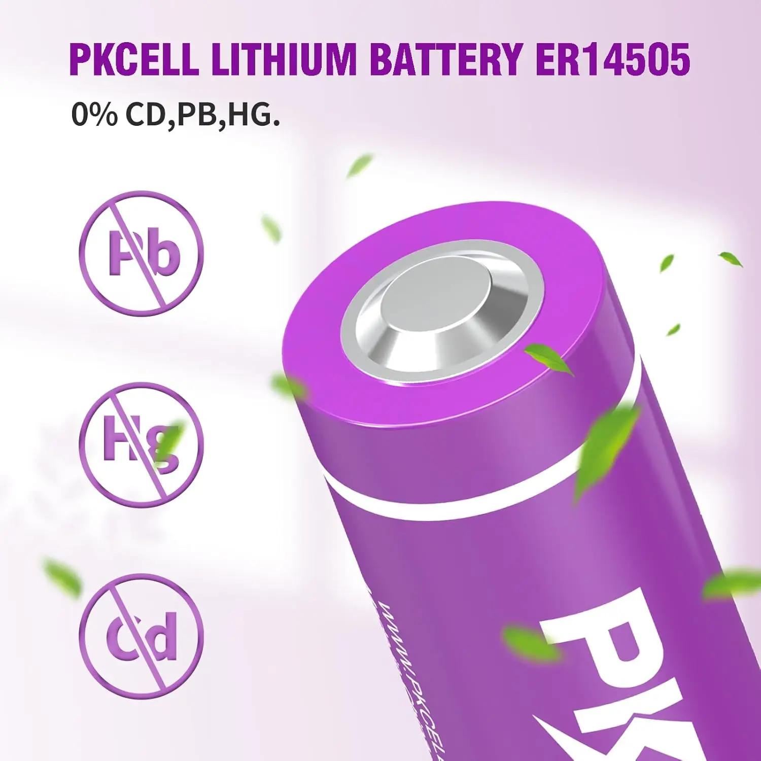 PKCELL 4Pack 2400mAh ER14505H 3.6V Lithium Battery 3.6V AA Lithium Non-Rechargeable Battery for Alarm Systems Tracking Devices
