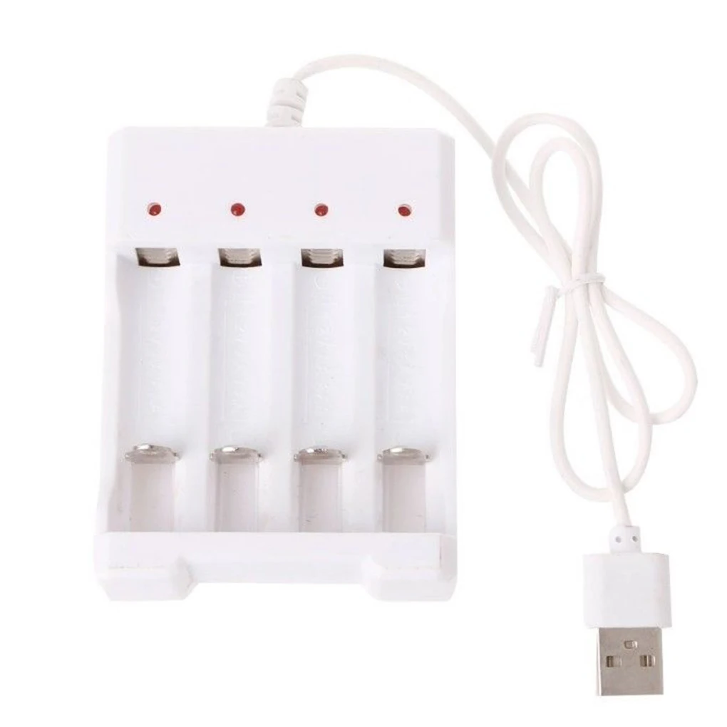 High-Speed USB 3/4 Slot Fast Rechargeable Battery Charger Short Circuit Protection For AAA and AA Rechargeable Battery Station