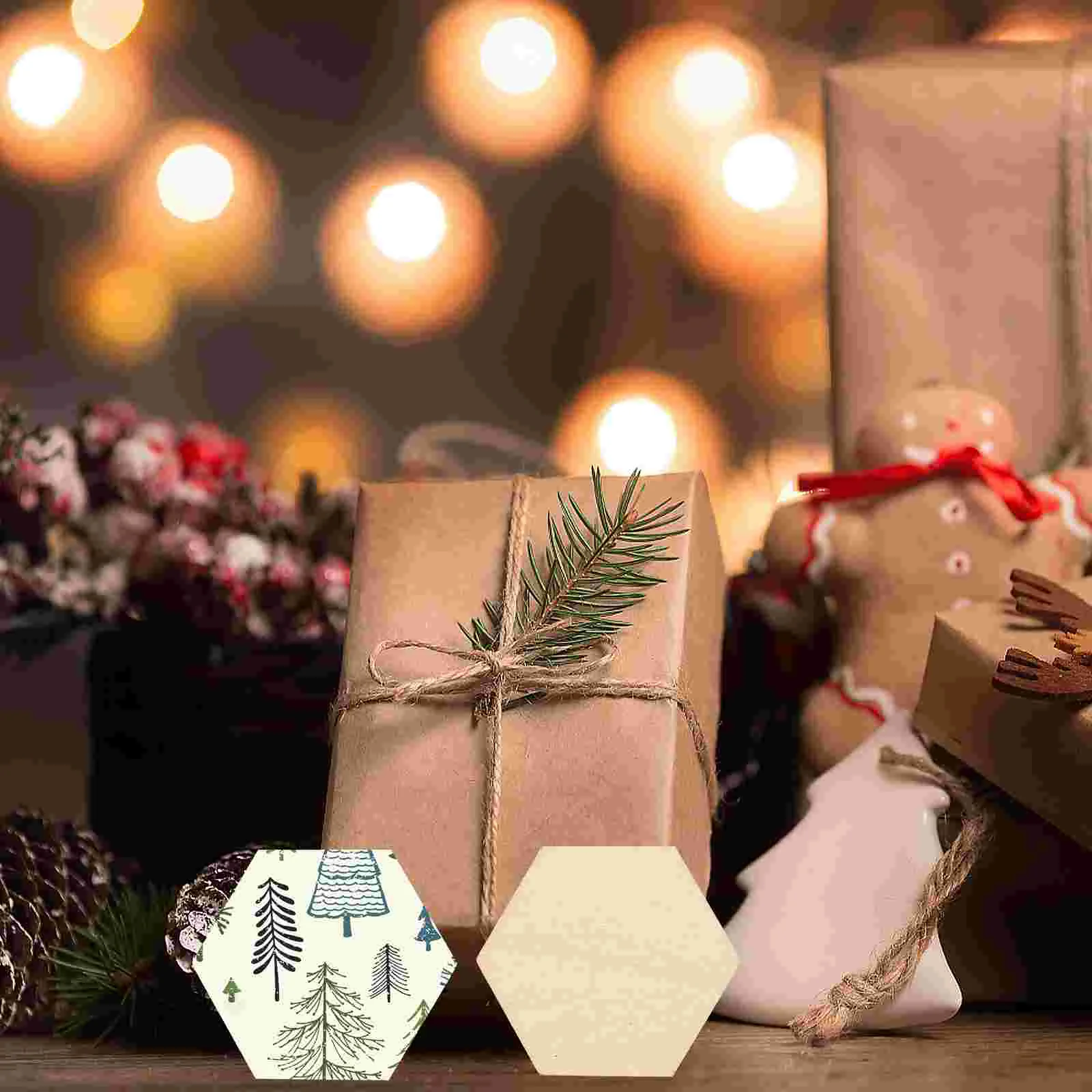 

100 PC Decoration for Christmas Wooden Hanging Ornaments Metal Valentines Day Centerpiece Decorations DIY Crafts