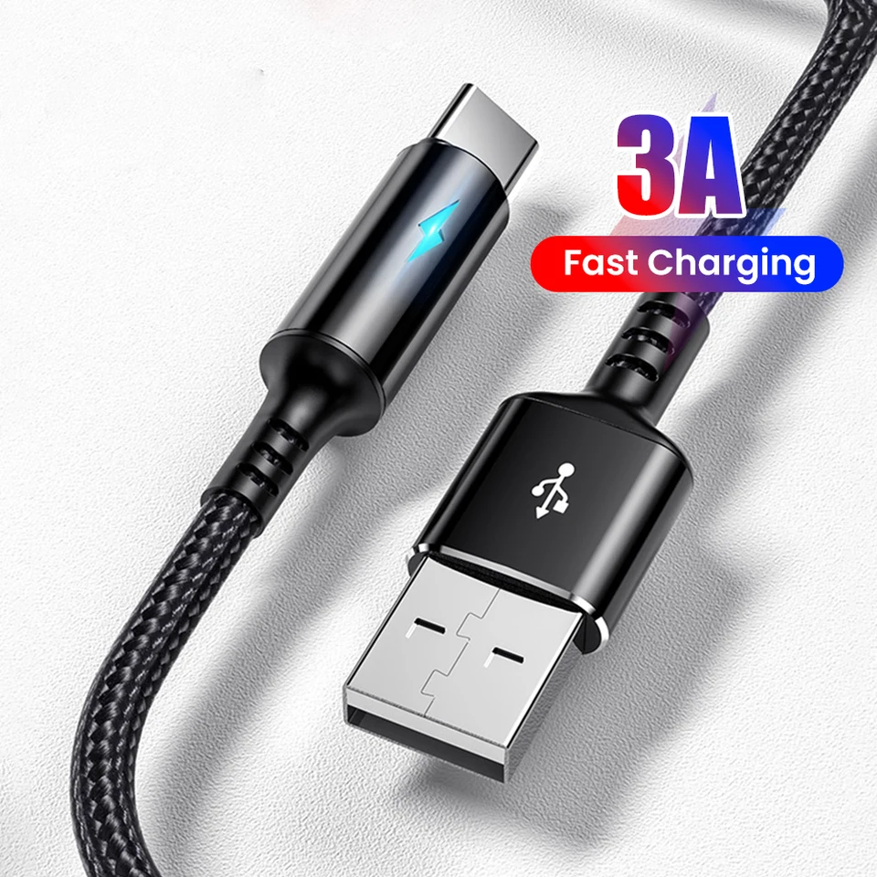 25cm Short USB Type C Cable 3A Data Micro USB Lightning Cable for iPhone Huawei Xiaomi Power Bank Fast Charging Data cable