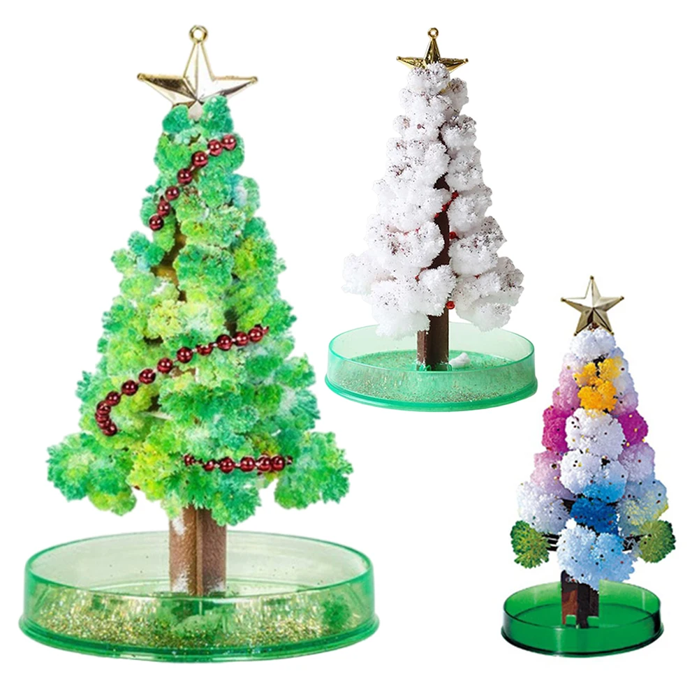3 Mini Alberi Di Natale Magici Fai Da Te - Kit Crescita Cristalli Per Bambini, Giocattolo Creativo E Decorazione Romantica