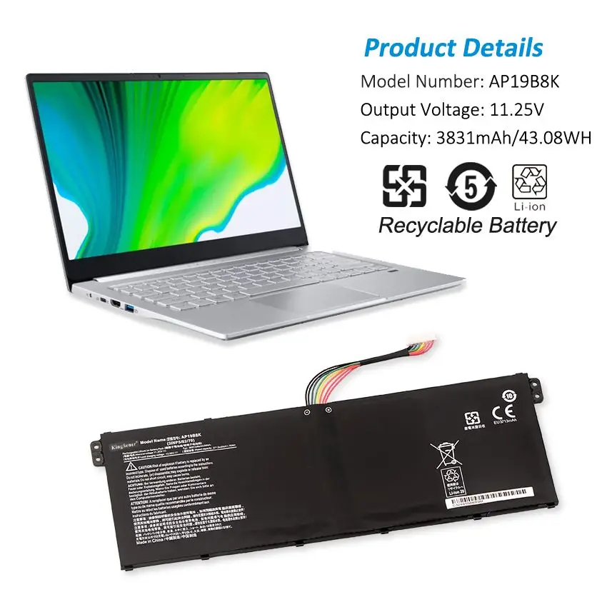 Kingsener Ap19b8k Bateria do Portátil para Acer Aspire A314 A315 A317 A31523 A31558 A317-52 A317-53 Série Portátil 11.25v 3831mah - Imagem 4
