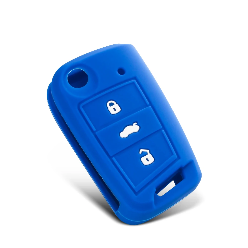 KEYYOU Silicone Key Case Key Cover For Volkswagen VW Golf 7 GTI R MK7 Tiguan For Skoda Octavia A7 Seat Leon Ibiza key case key case cover