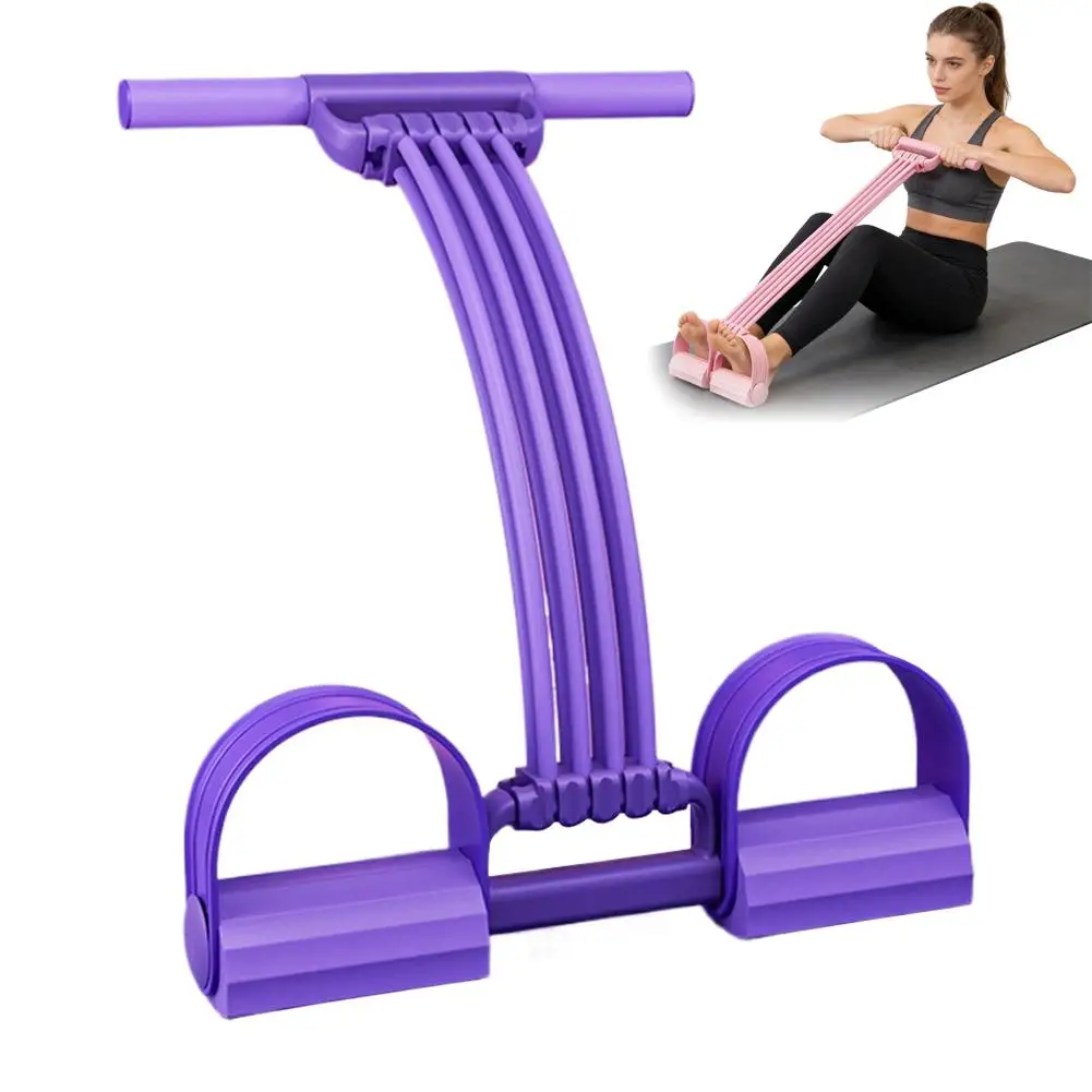 8-Röhren-Pedal-Widerstandsband mit Griffen, Fußspanner aus Naturkautschuk für Bauch-, Taille-, Arm- und Beintraining, multifunktionales Workout – Detail 14