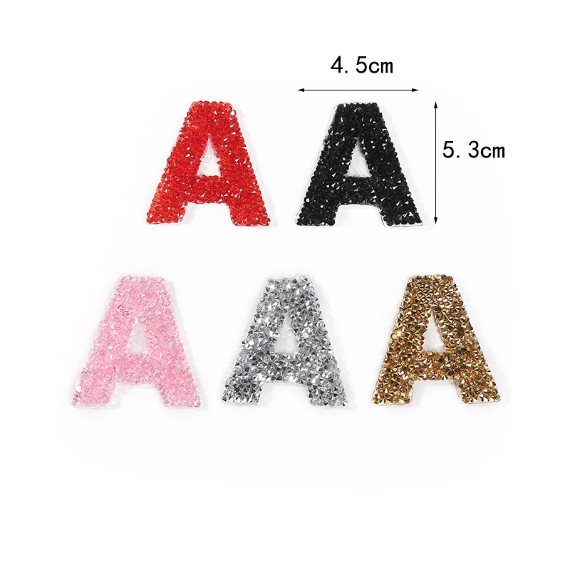Description Picture 6 of item1PC Rhinestone Pink Alphabet Letter Number  Iron On For Clothing Badge Paste For Clothes Bag Shoe DIY Stripes