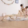 Medium Foldable Pikler Triangle Set with Sliding Ramp & Climbing Arch Ramp, 5-in-1Wooden Toddler Climbing Toys indoor 2