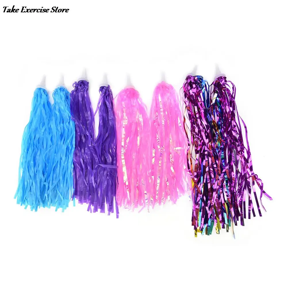 1 Pair Bicycle Handlebar Tassels Kids Scooter Tricycle Handlebar Tassels Bike Cycling Handle Grips Decoration PE Streamers
