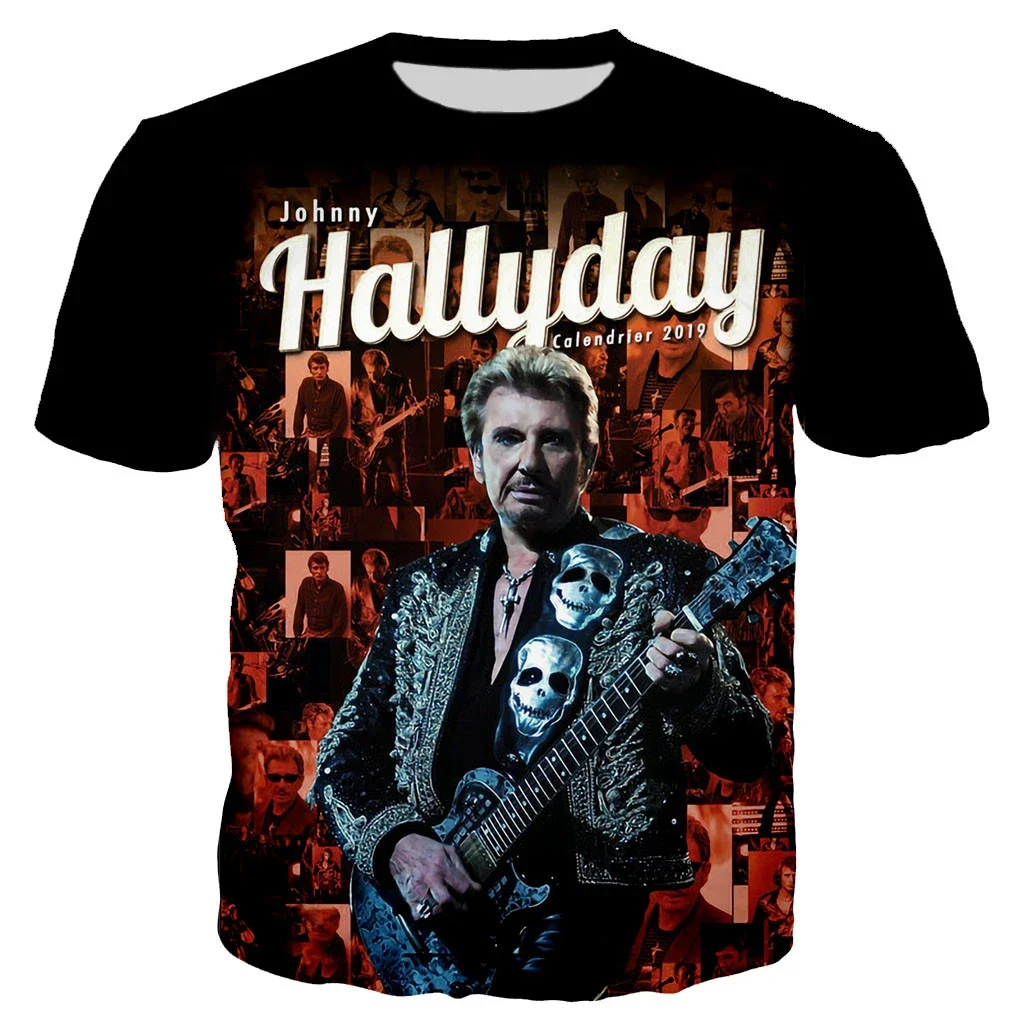 Pop Singer Johnny Hallyday 3D Printed T-shirt Men Women Rock Casual Streetwear Clothes Hip Hop Harajuku Tops 2025 New Most Popular 3d printed t shirts