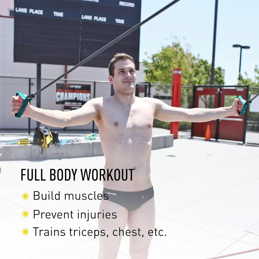 Dryland Cords - Swim Resistance Bands for Strength & Flexibility - Simulates Swim Strokes - All Ages