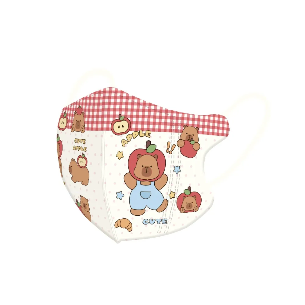 Cartoon 3D Children's Mask Anti Pollen Capybara Pattern Anti-sun Mask Butter Bear Disposable Sunshade Outdoor
