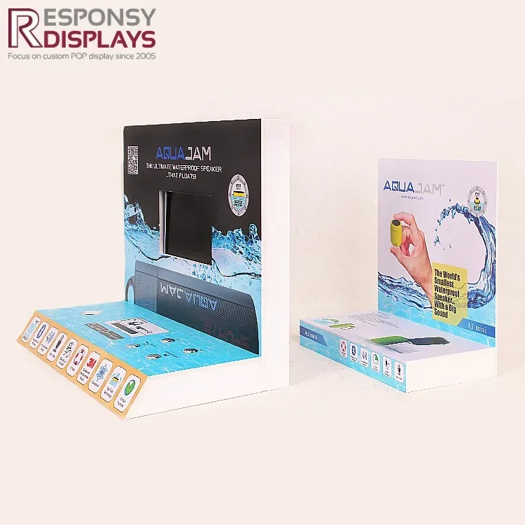 counter size electronic POP acrylic audio sound display stand