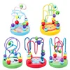 Montessori Wooden Toys Wooden Circles Bead Wire Maze Roller Coaster Educational Wood Puzzles Boys Girls Kid Toy 6+ Months 1