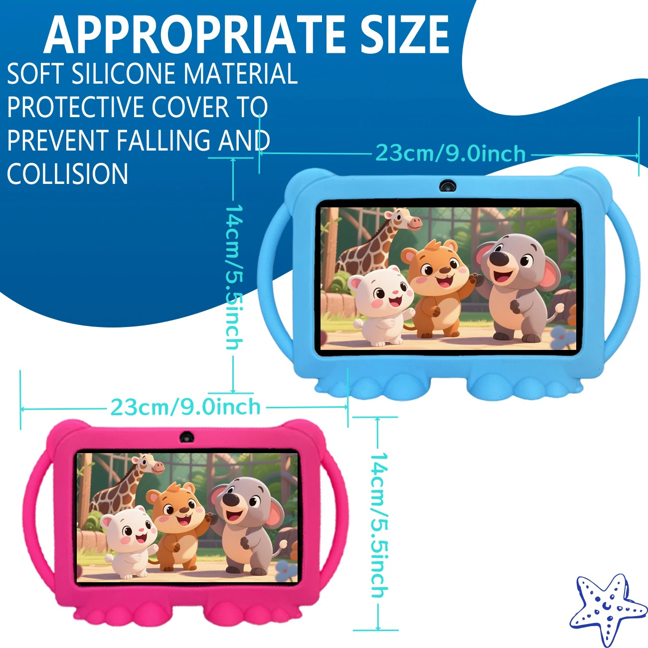 어린이 태블릿 새로운 7 인치 Google 학습 교육 게임 태블릿 쿼드 코어 2GB RAM 32GB ROM WiFi 듀얼 카메라