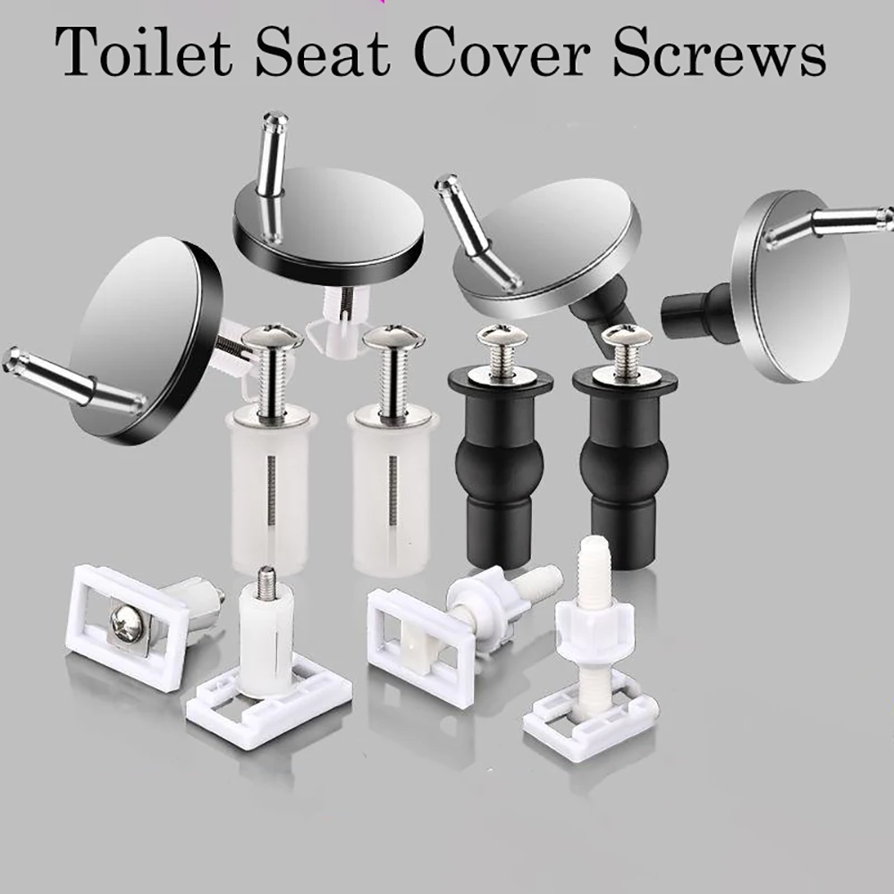 1 Pair Toilet Seat Screws Nut Top Fixing Blind Hole Fitting Kits Universal Type Toilet Seat Cover Plate Replacement Screw Bolt