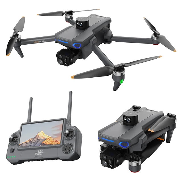 New AE30 GPS Drone 8K HD Dual Lens Camera Brushless Motor 360° Obstacle Avoidance Quadcopter Remote With screen drone foldable 2
