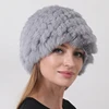 Warm Fluffy Women's Winter Hats 2023 Natural Rabbit Fur Knitted Beanie Russian Soft Cozy Fur Hat 4