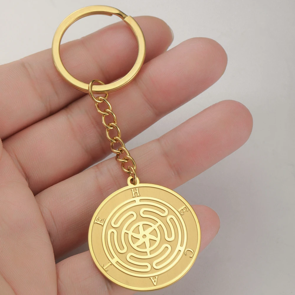Orecchini da donna con tripla dea della luna, in acciaio inox, pentacolo, pentacolo, pagano, wiccan, amuleto magico
