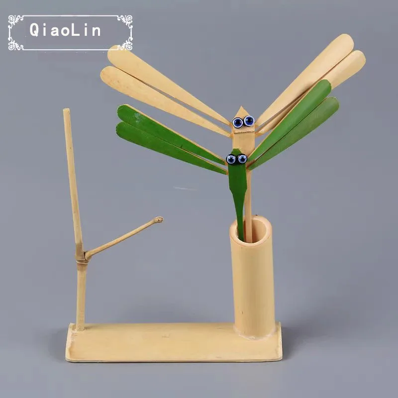 Handmade Bamboo Dragonfly Butterfly Decor - Handcrafted Animal Ornament, Nature Home Decor, Garden Craft Gift