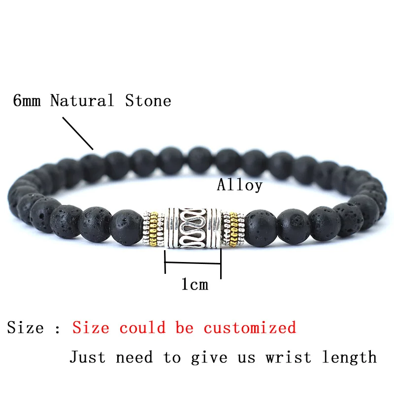 6mm Natural Stone Bracelet Unisex Sanskrit Yoga Meditation Beaded Braclet Lucky Red - Image 4