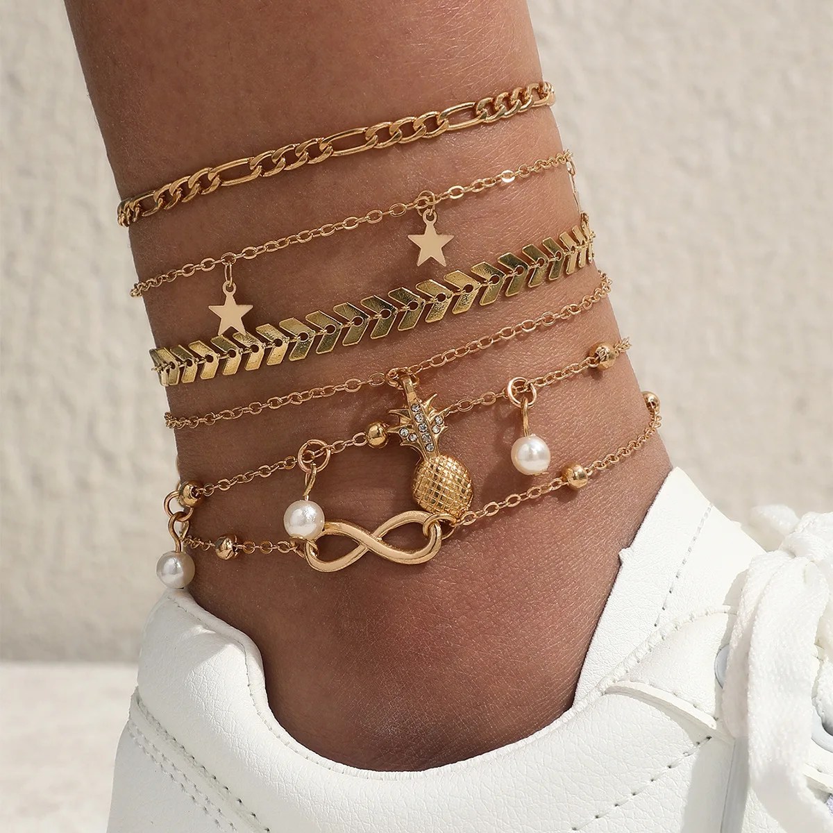 4pc/set Bohemia Shell Chain Anklet Sets For Women Sequins Ankle Bracelet On Leg Foot Trendy Summer Beach Jewelry Gifts 2023 New