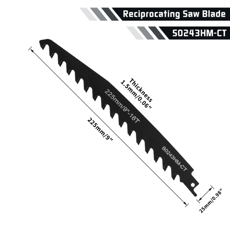 Yeelan Lames De Scie Sabre Carbure Pour Béton Cellulaire, Pierre, Brique - 455mm Et 305mm - Compatible Bosch, Makita, Milwaukee