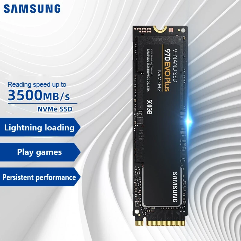 

SAMSUNG 970 EVO Plus SSD 250 ГБ 500 ГБ 1 ТБ, Внутренний твердотельный жесткий диск с интерфейсом M.2 NVMe со стандартной технологией