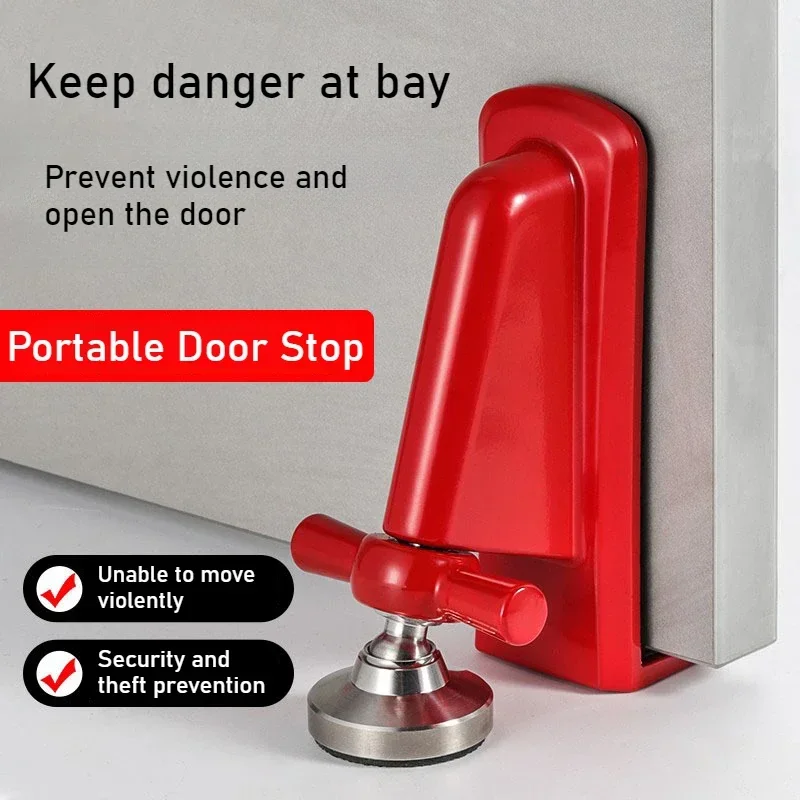 Alloy Door Blocker Door Stopper Anti-theft Pry Girl Living Alone Home Rental Hotel Security Alarm Simple Style door stopper