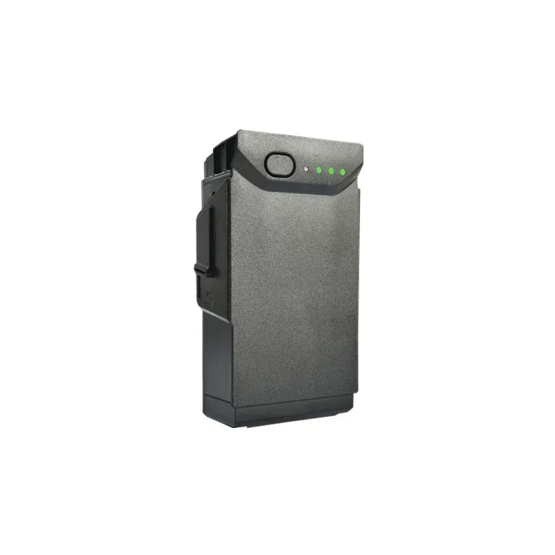 Batterie de vol intelligente pour DJI Mavic Air, connectée à un chargeur, LED allumée indiquant la charge.