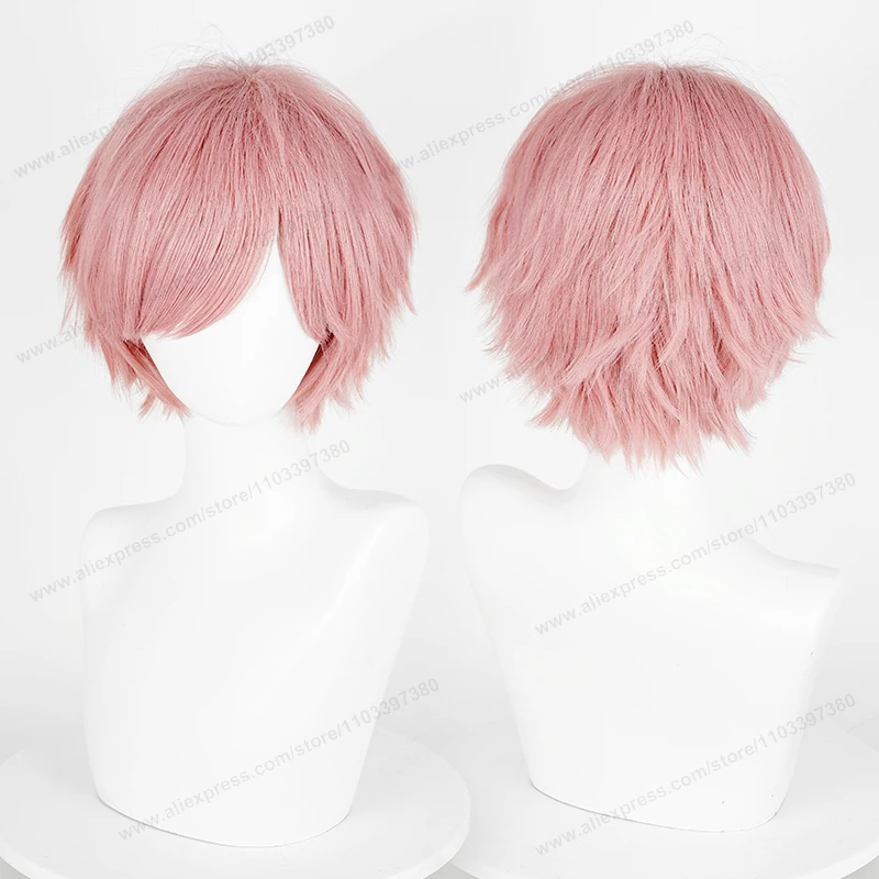 30cm Multicolor Short Straight Heat Resistant Synthetic Cosplay Wig
