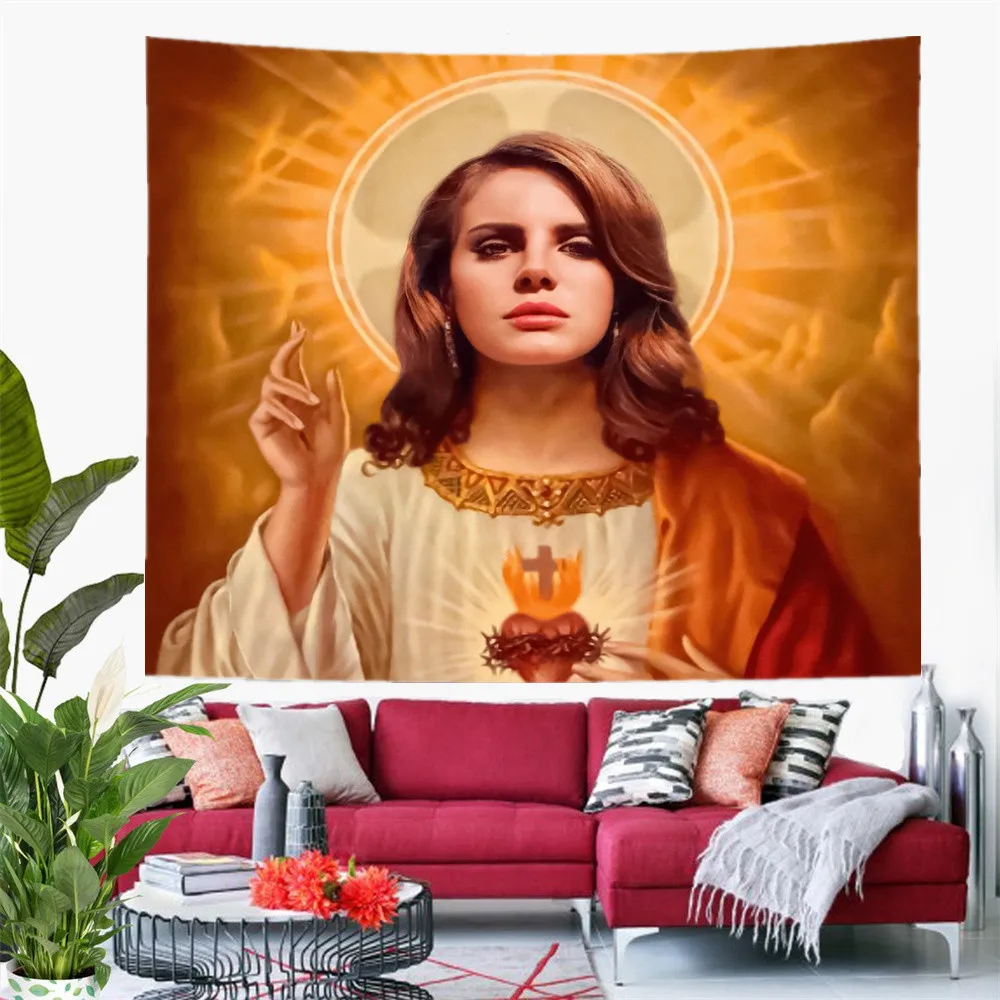 Jesus Saint Lana Del Rey Tapestry Born To Die Meme Tapestrys Aesthetic Bedroom Decoration Tapestries Room Background Carpet