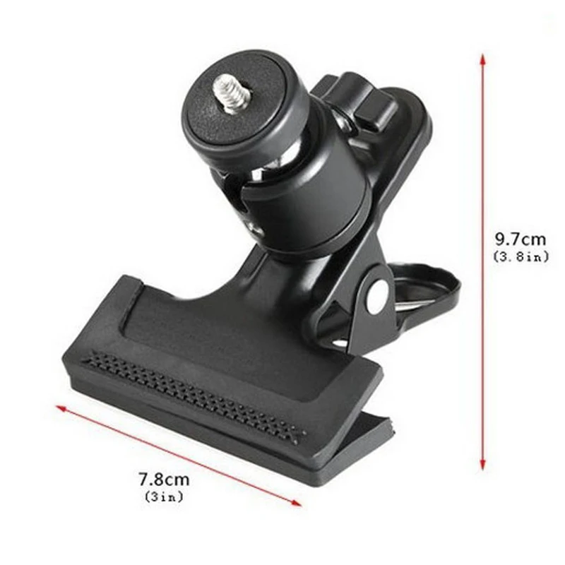 

Camera Clip Professional Photography Accessories Camera Clamp Mount Flash Holder with 360 Swivel Ball-Head 1/4" Threaded Screw