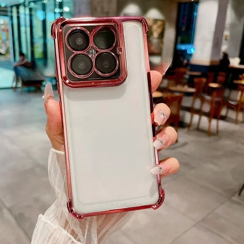 Shockproof Transparent Silicone Soft Case with Enhanced Corner Protection and Plating Finish