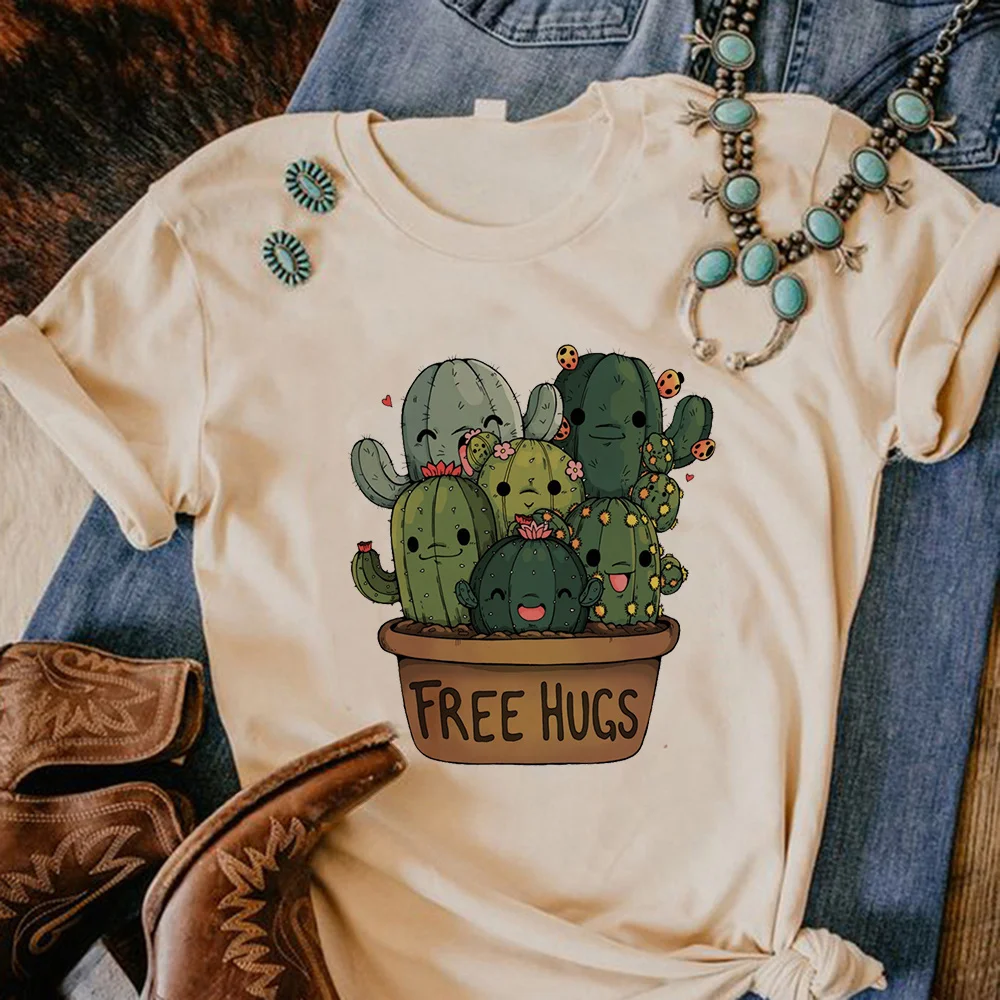 

Cactus t-shirts women comic funny anime top girl anime comic clothing